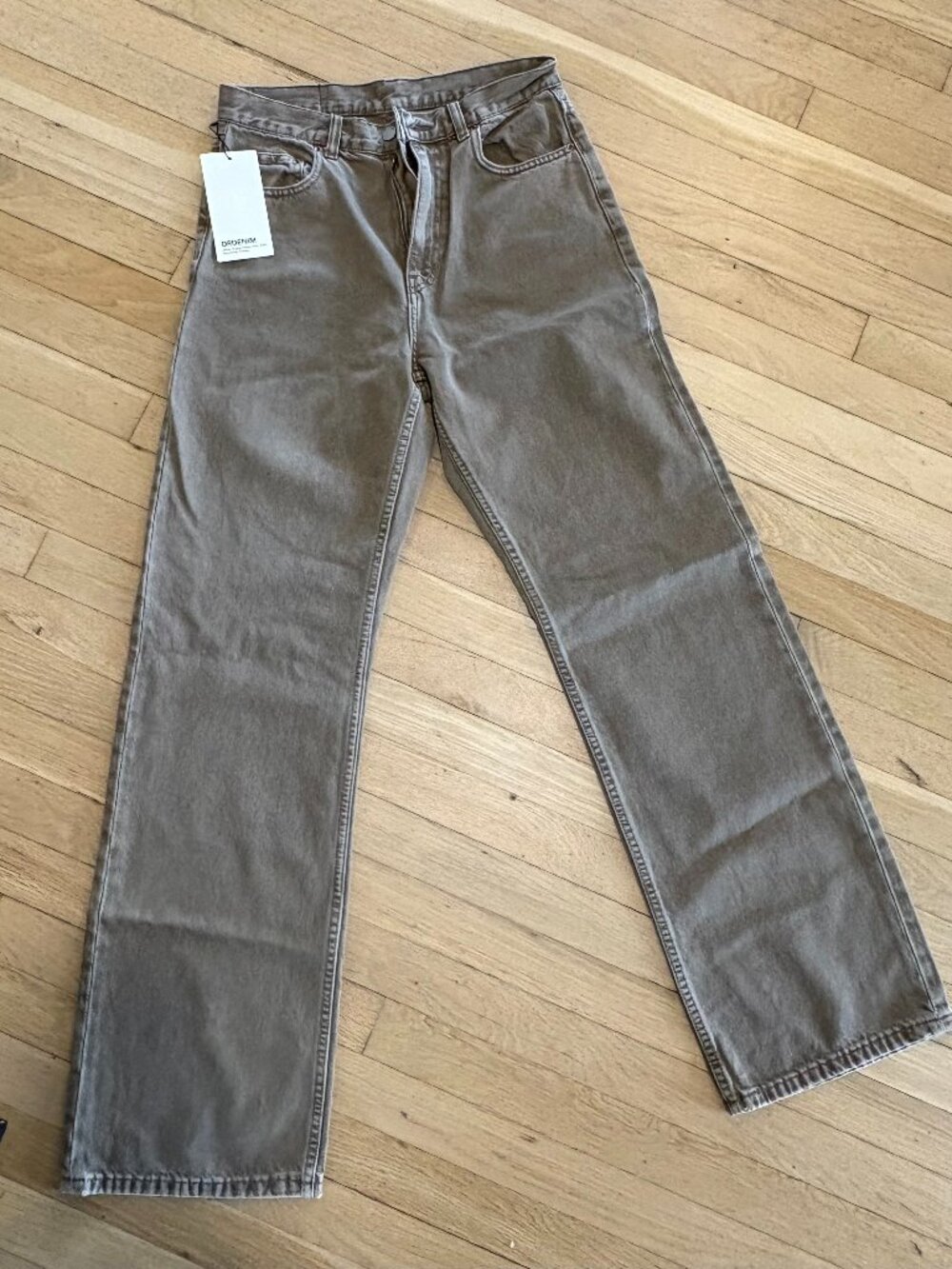 NWT Dr. Denim Echo Straight Leg Jeans Washed Brindle Grey/Brown 29/34
